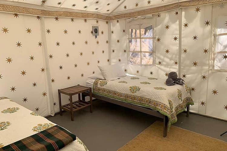 White Glamping Tent Twin XL (Single Guest)
